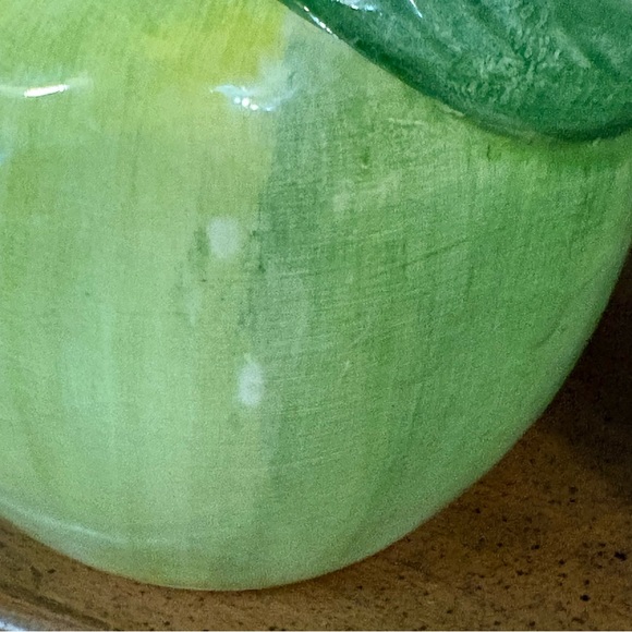 Vintage Italian Capodimonte Handmade Hand Painted Ceramic Green Apple Pitcher - Picture 8 of 11